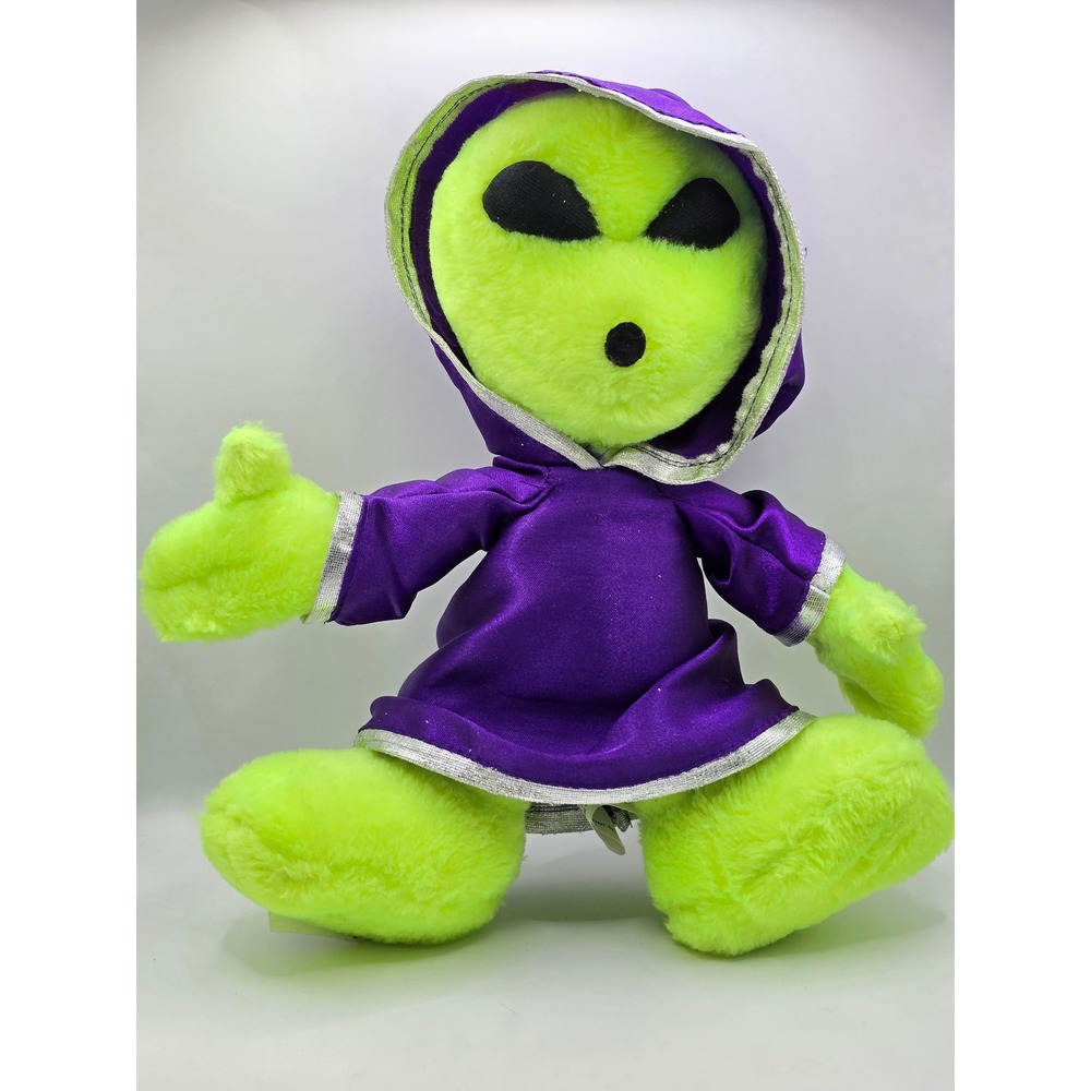 Nanco Alien Plush Toy Kids Unisex 10in Green Purple Hooded‎ Robe Vintage 1996